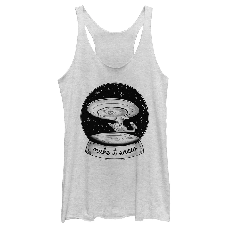 Women's Star Trek: The Next Generation USS Enterprise Captain Picard Make It Snow Racerback Tank Top sleep tank top