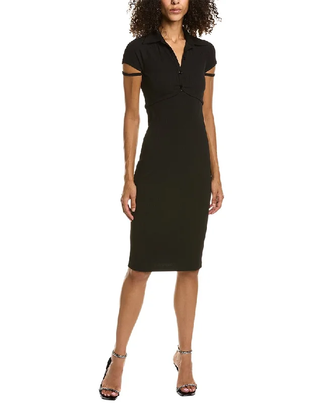 Helmut Lang Cardigan Sheath Dress Beaded Cardigan Sequined Faux Fur