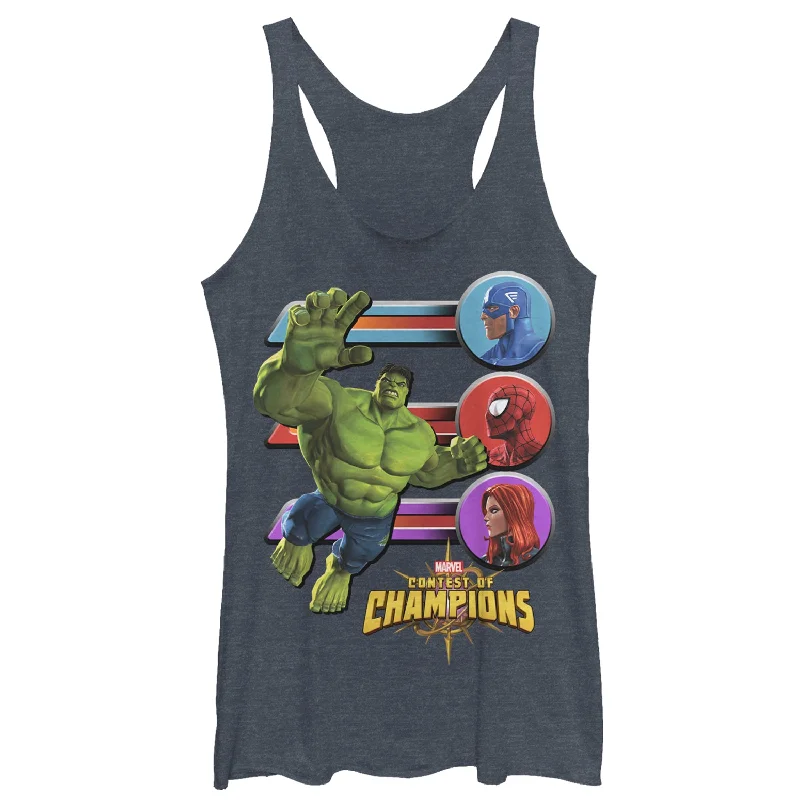 Women's Marvel Contest of Champions Hulk Battle Racerback Tank Top cutout tank top