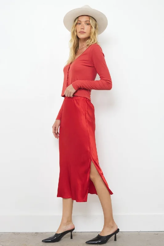 DORIT SILKY SLIP SKIRT linen skirt breathable