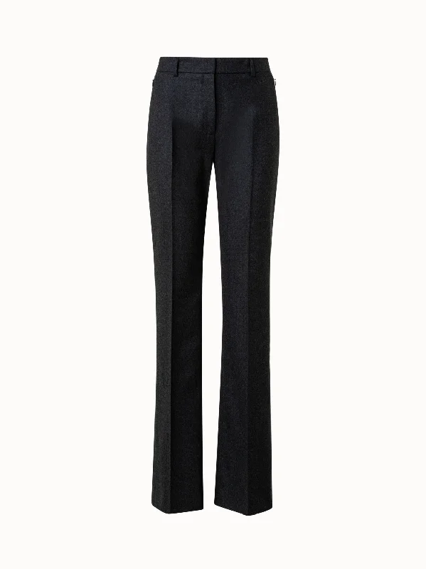 Wool Stretch Flannel Bootcut Pants Trendy Work Pants