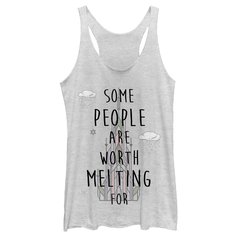 Women's Frozen People Worth Melting For Racerback Tank Top bronze tank top