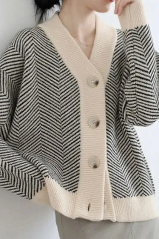 VINTAGE KNITTED CARDIGAN DESIGNED FOR WOMEN Asymmetrical,ymmetric Pencil Cardigan