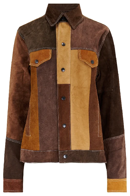 Beyond Remade Suede Trucker Jacket Fitted Jacket Loose Jacket Oversized Jacket