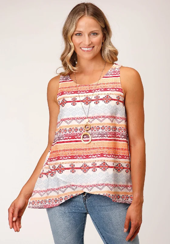 Roper Aztec Print Rayon Tank Top yoga tank top