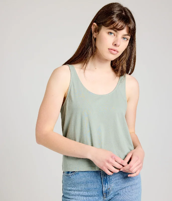 Women's Easy Tank - Sage rhinestone tank top