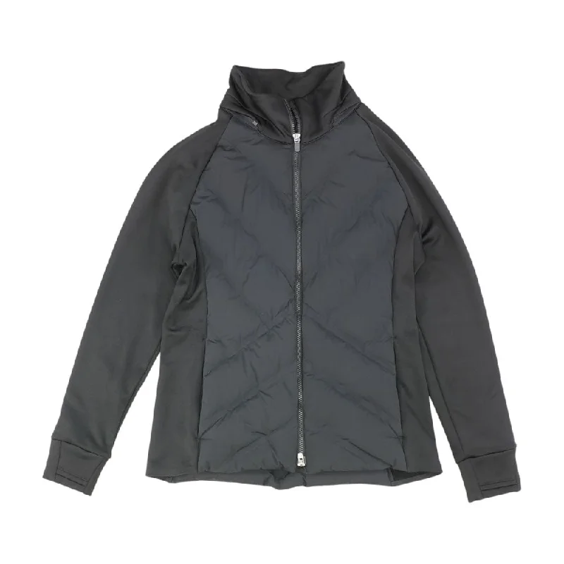 Black Solid Jacket Front Pockets Side Pockets Patch Pockets