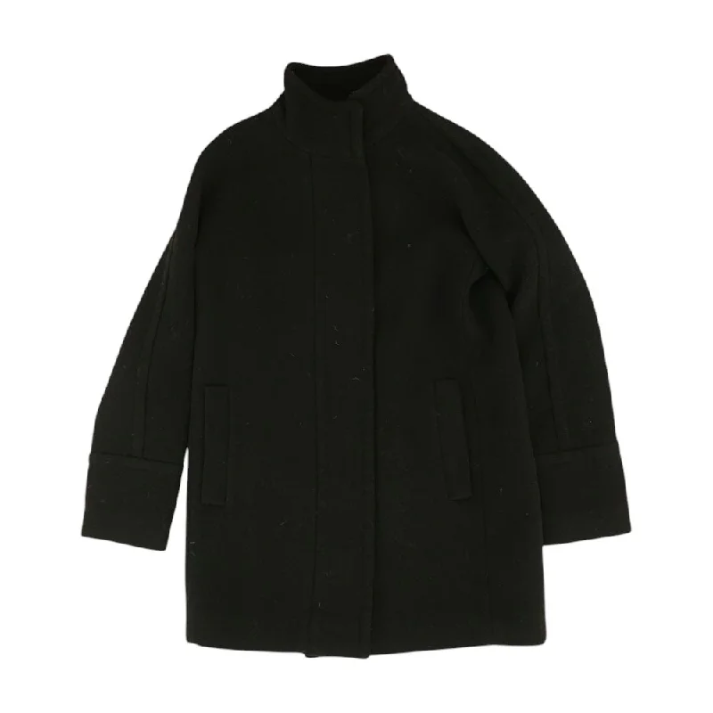 Black Solid Jacket Toggled Jacket Drawstring Jacket Belted Jacket