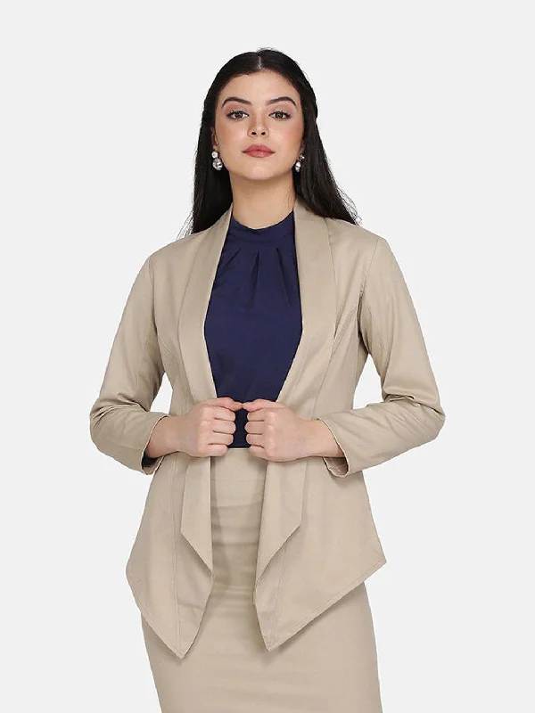 Skirt Suit - Hazel Wood Beige denim skirt trendy