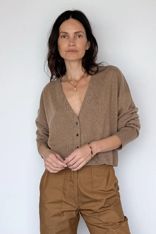 Camel Sydney Cardigan Spandex Rayon Corduroy