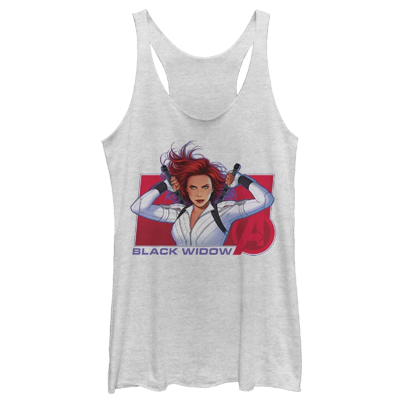Women's Marvel Black Widow Avenger Hero Racerback Tank Top coral tank top