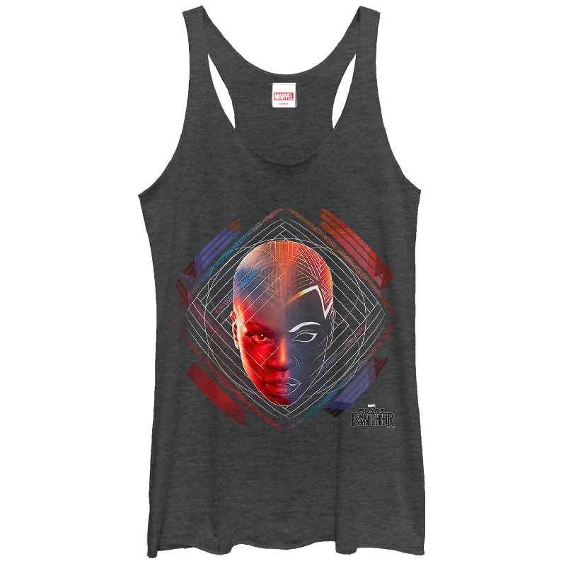 Women's Marvel Black Panther 2018 Okoye Pattern Racerback Tank Top neon tank top