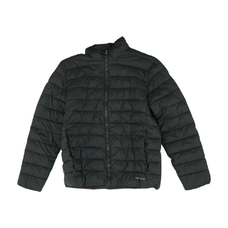 Black Solid Puffer Jacket Elasticated Jacket Padded Jacket Insulated Jacket