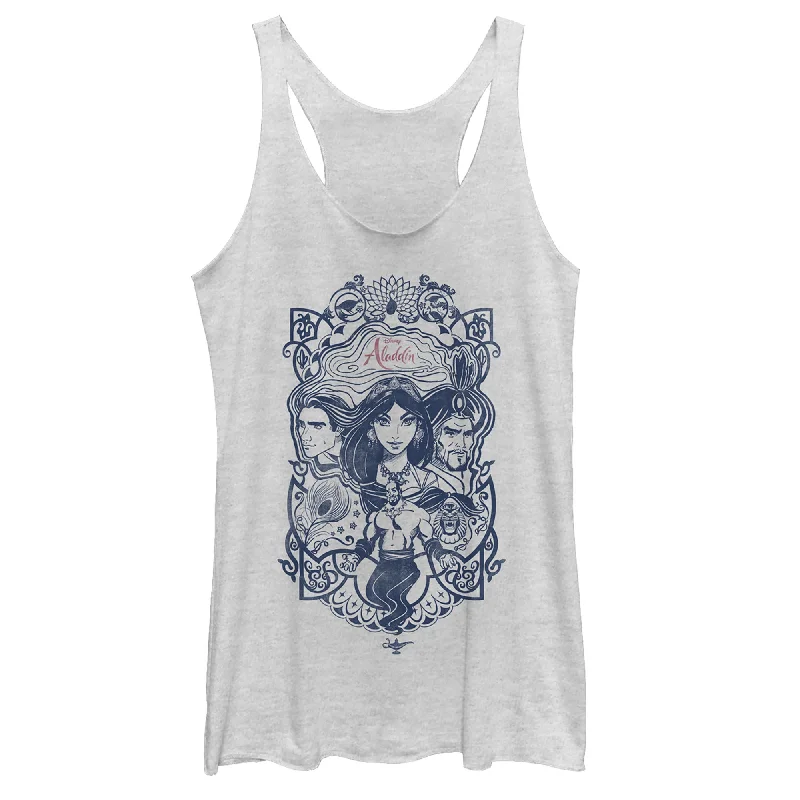Women's Aladdin Vintage Character Frame Racerback Tank Top layering tank top