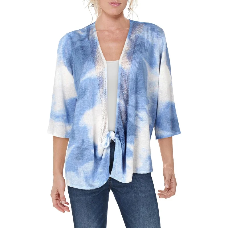 Alfani Womens Plus Drapey Printed Cardigan Sweater Fitted Loose Oversized