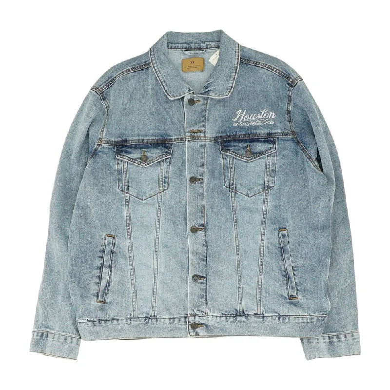 Blue Solid Denim Jacket Satin Jacket Silk Jacket Chiffon Jacket
