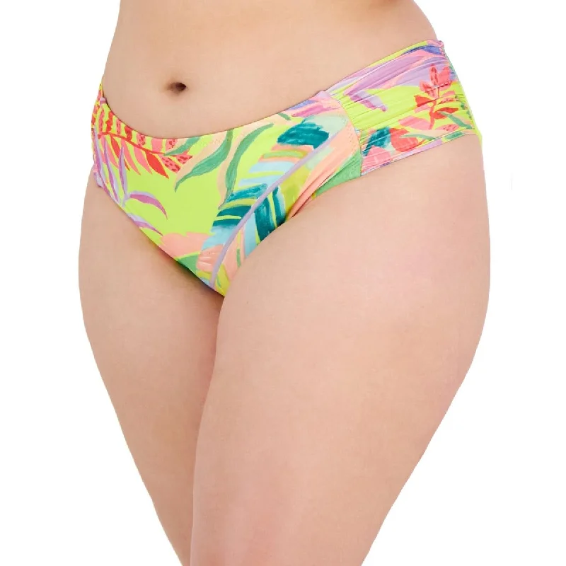 Becca by Rebecca Virtue Womens Plus Printed Hipster Swim Bottom Separates Comfortable Swim Shorts