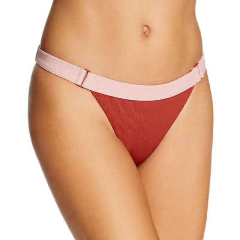 Womens Colorblock Ribbed Swim Bottom Separates Mesh Panel Swimwear