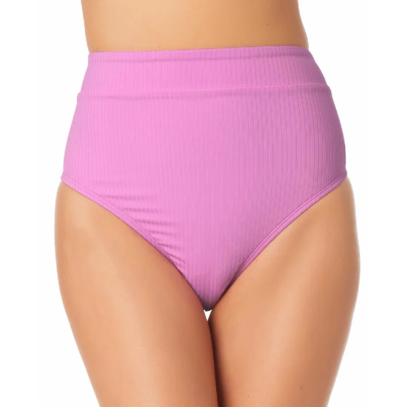 California Waves Womens Solid Ribbed Swim Bottom Separates Solid Color Swimsuit