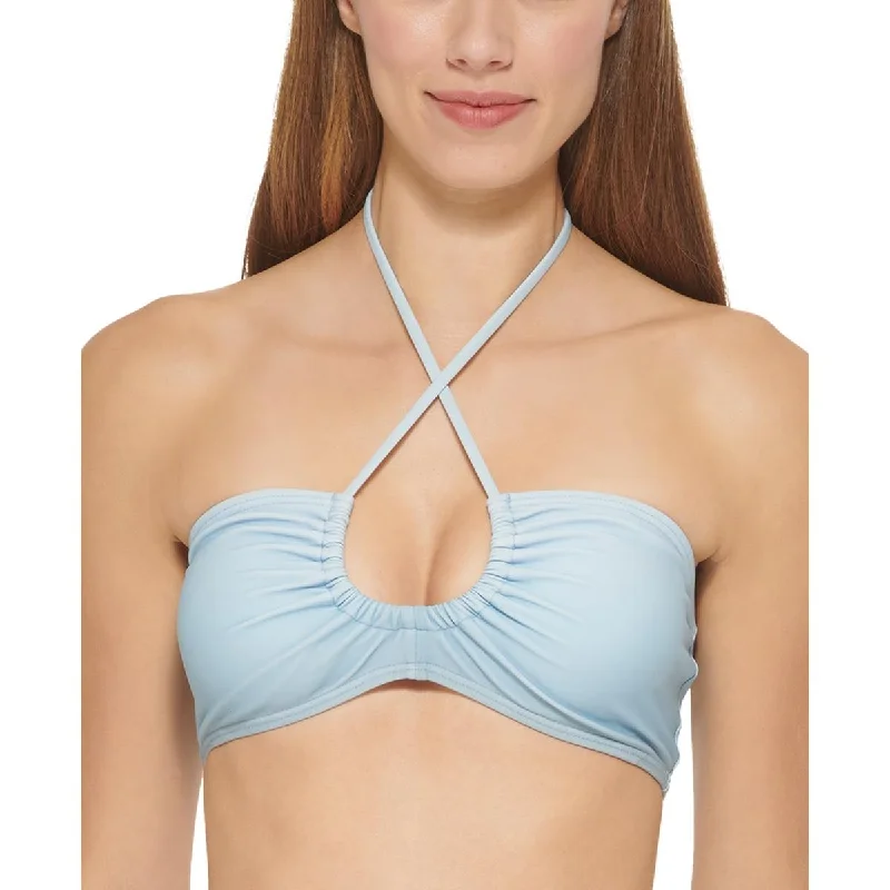 DKNY Womens Ombre Bandeau Bikini Swim top Plunge Neckline Swimsuit