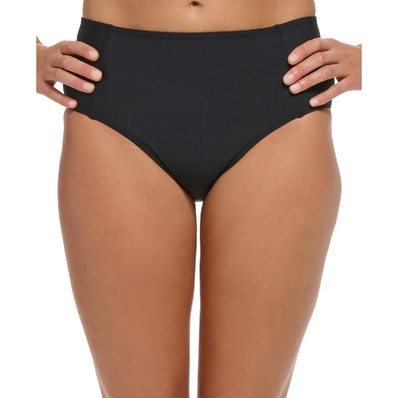 DKNY Womens Solid High-Waist Swim Bottom Separates Floral Bikini Top