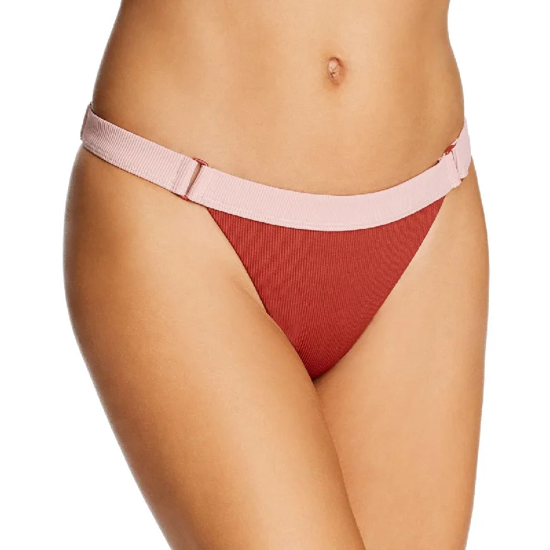 Dolce Vita Womens Banded Bottom Colorblock Bikini Swim Bottom Elegant Halter Bikini
