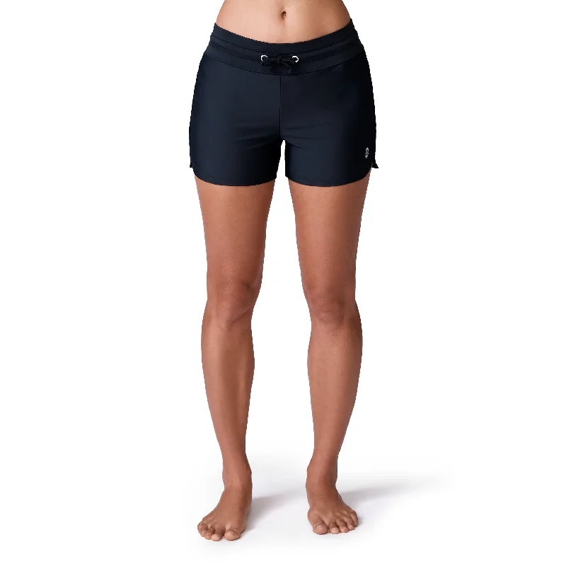 Free Country Women's Drawstring Swim Short Plunge Neckline Swimsuit