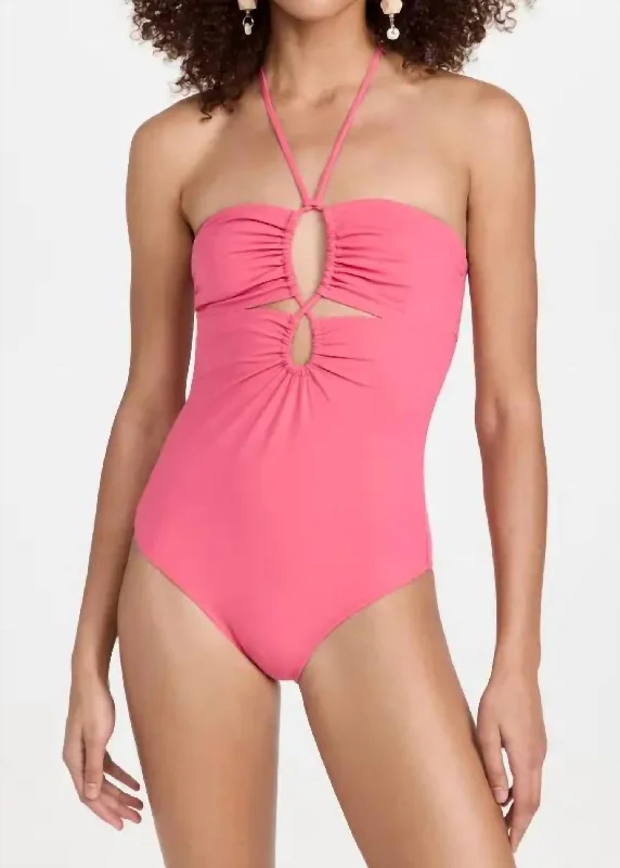 Minorca Maillot One Piece Swimsuit In Honeysuckle Pink Floral Print Swimsuit