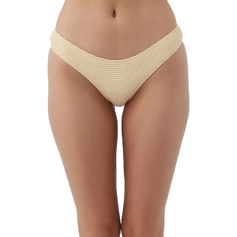 O'Neill Womens Striped Cheeky Swim Bottom Separates Shiny One-Piece Swimsuit