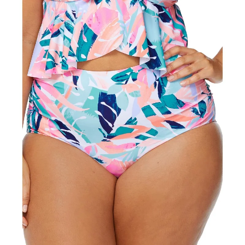 Raisins Womens Plus Printed Full Swim Bottom Separates Retro Swimwear Style