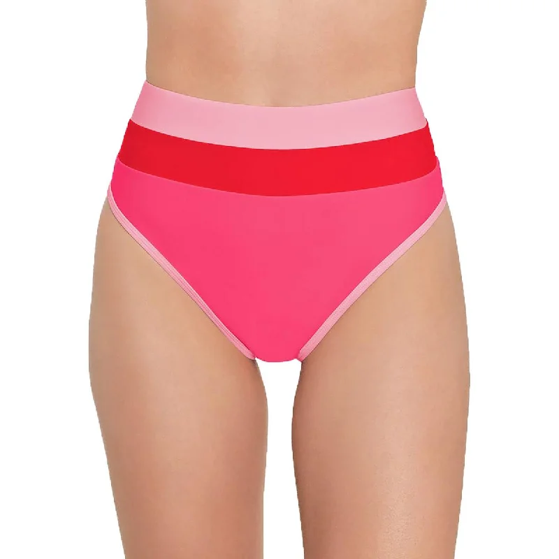 Salt + Cove Womens Juniors High Waist Colorblock Swim Bottom Separates Cross-Back Bikini