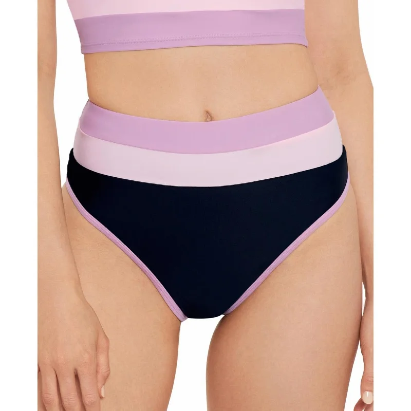 Salt + Cove Womens Juniors High Waist Contrast Trim Swim Bottom Separates Retro Swimwear Style