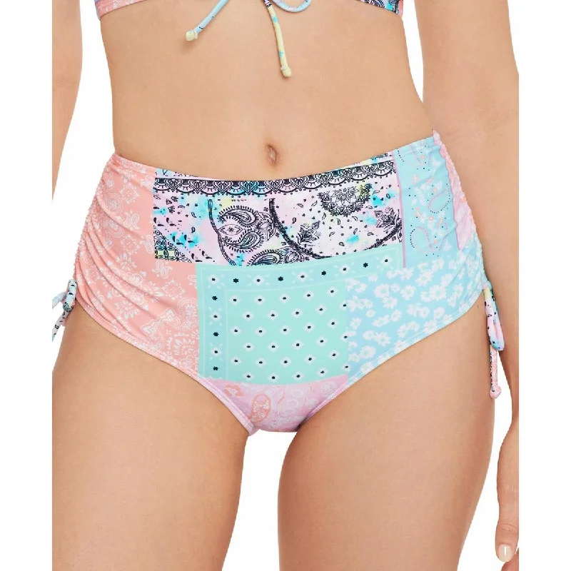 Salt + Cove Womens Juniors High Waist Printed Swim Bottom Separates Plus-Size Bikini Set