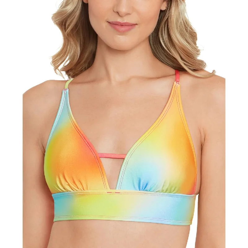 Salt + Cove Womens Juniors Printed Banded Bikini Swim top High-Cut One-Piece