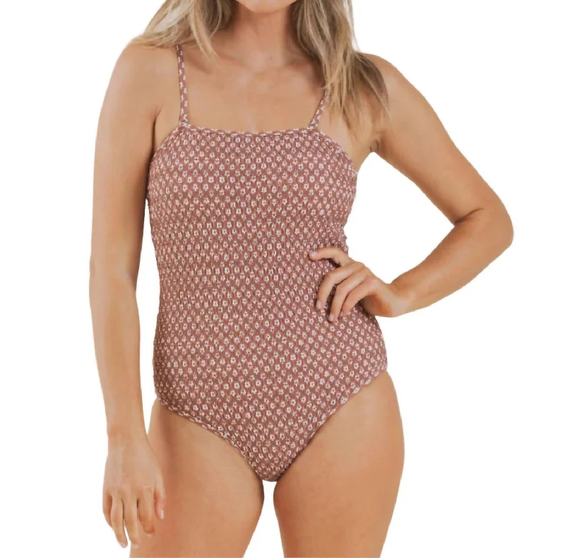 Smocked One Piece Swimsuit In Amber Sexy Two-Piece Set