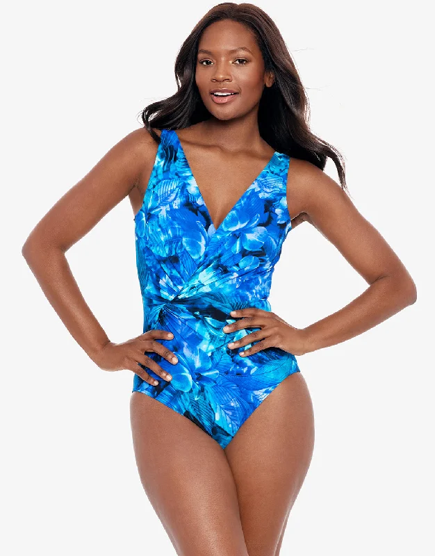Sous Marine Esmerelda Swimsuit - Blue Ruffled Swimsuit Top