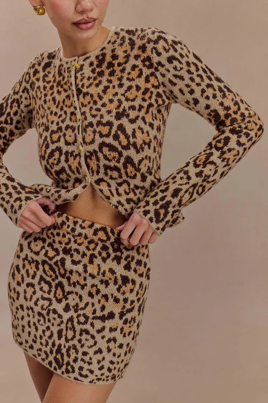 Marissa Knit Cardigan - Leopard Print Lightweight Heavyweight Midweight