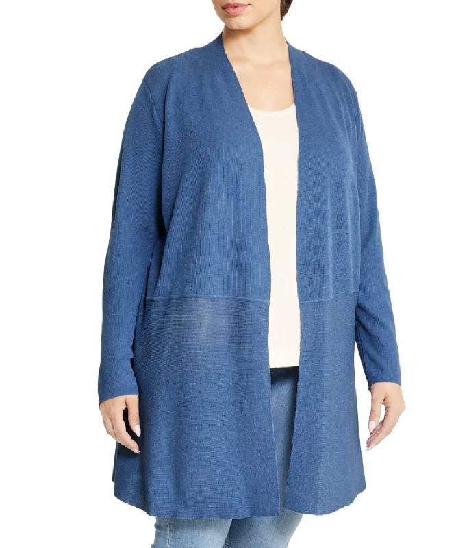 Plus Size Lightweight Monteray Cardigan Real Fur Shearling Chenille